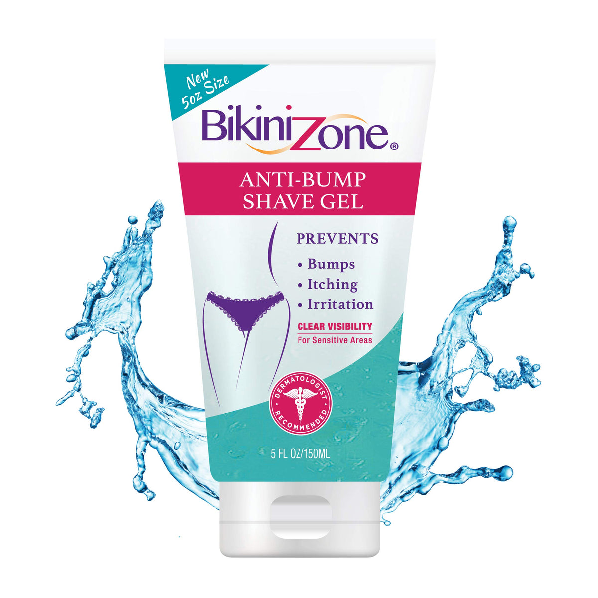 Bikini Zone Anti-Bumps Shave Gel - Close Shave, No Bumps, Dermatologist Recommended, 5 Oz