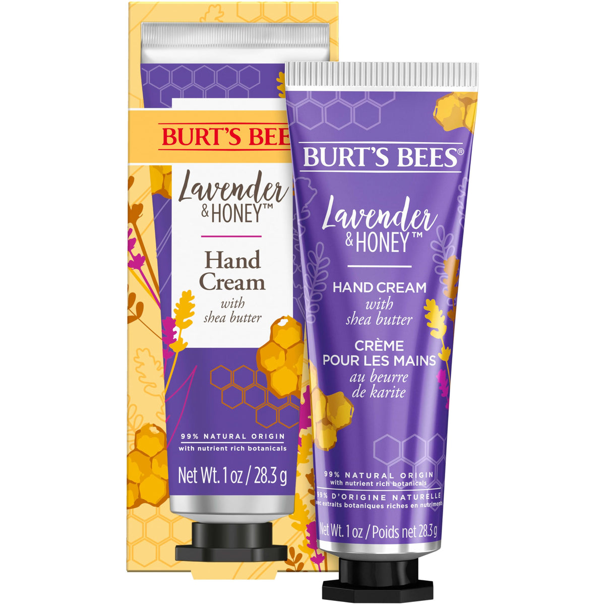 Burt’S Bees Lavender & Honey Hand Cream, Shea Butter, 1 Oz - Nourishing Moisturizer