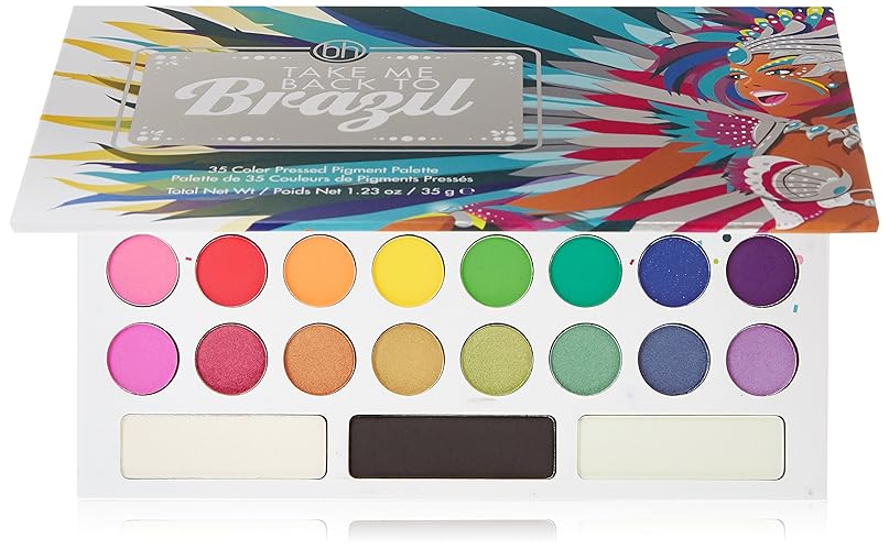 bh Cosmetics 35 Color Eyeshadow Palette - Take Me Back To Brazil, Pressed Pigment, 8.3 oz