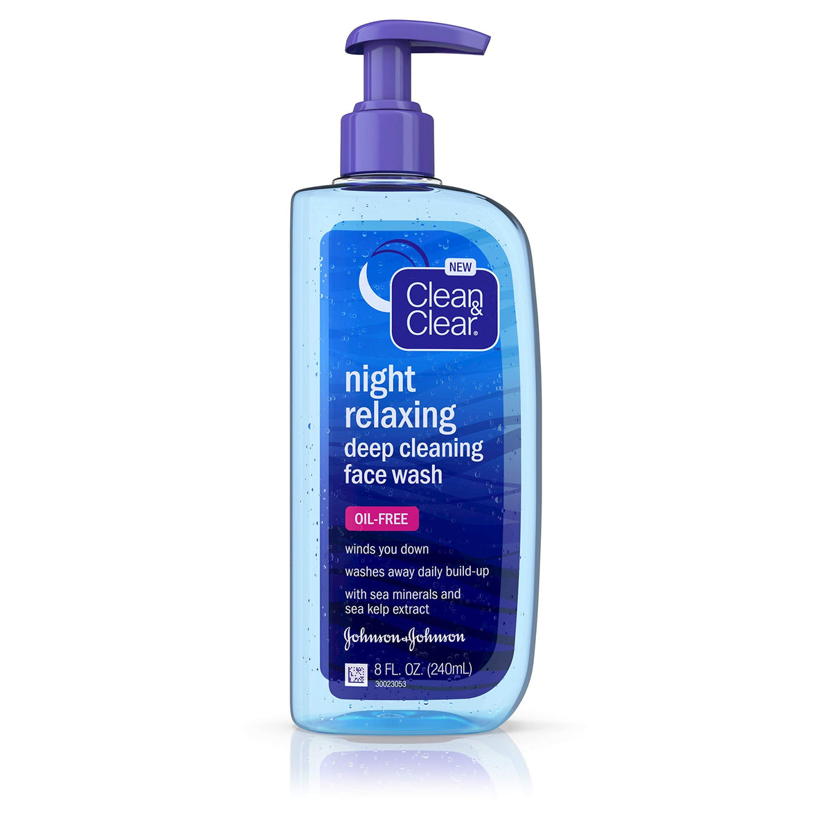 Clean & Clear Night Relaxing Oil-Free Face Wash, Deep Sea Minerals & Sea Kelp, 8 Fl. Oz