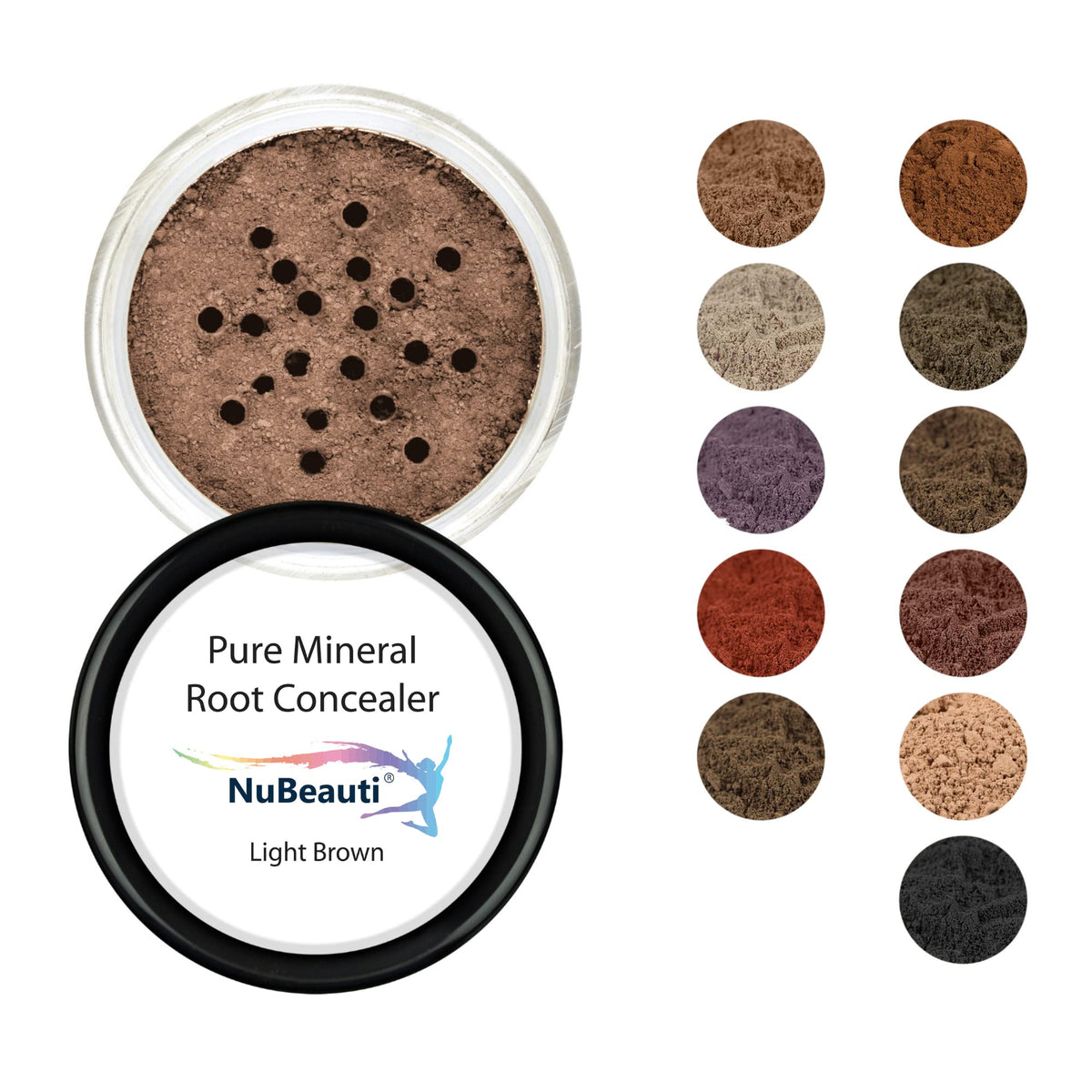 Nubeauti Hair Root Touch Up Powder, Light Brown - Fragrance-Free, Talc & Paraben-Free, 11 Shades