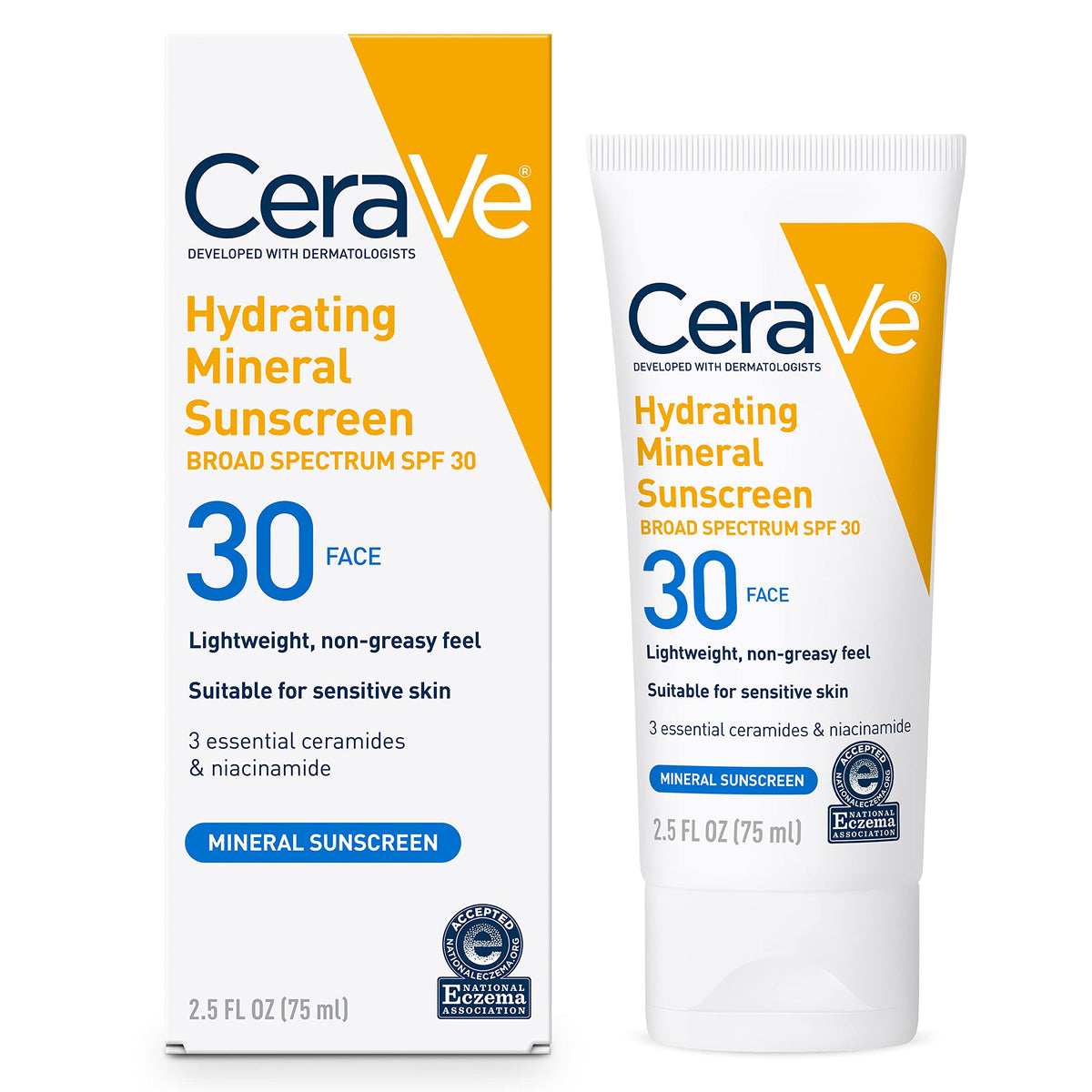 Cerave 100% Mineral Sunscreen Spf 30 For Face, Zinc Oxide & Ceramides, Oil-Free, Travel Size