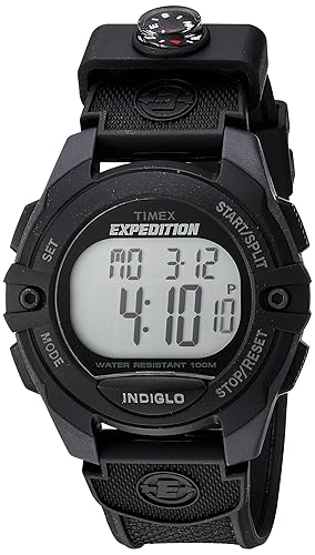 Timex Men'S Expedition Digital Watch 41Mm - Gray/Black Case, Resin Strap, Integrated Compass