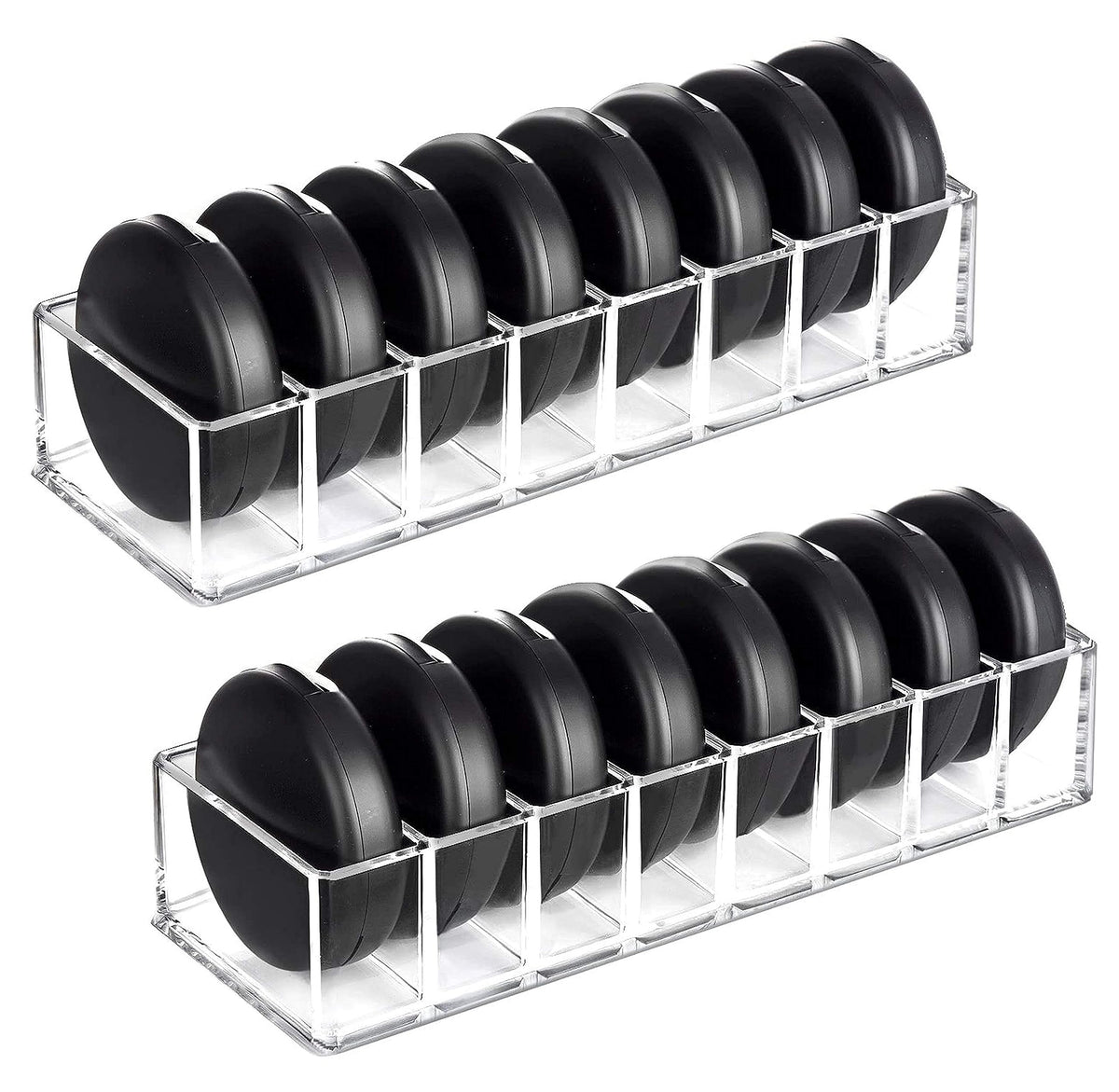 Hblife Acrylic Makeup Organizer - 2 Pack Clear Vanity Stand For Eyeshadow, Lipstick & Skincare