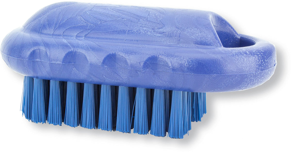 SPARTA Heavy-Duty Nail Scrub Brush - Stiff Bristles, Plastic, 5&quot; - Blue for Gardeners & Mechanics