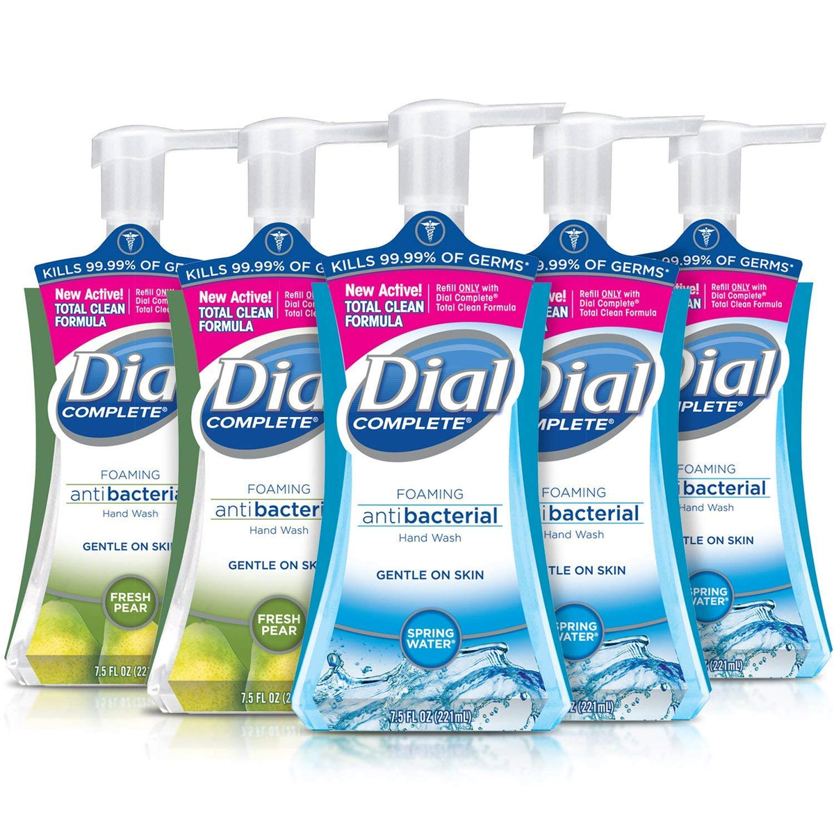 Dial Complete Antibacterial Foaming Hand Soap, 2-Scent Variety Pack, 7.5 Fl Oz Each, 5 Count