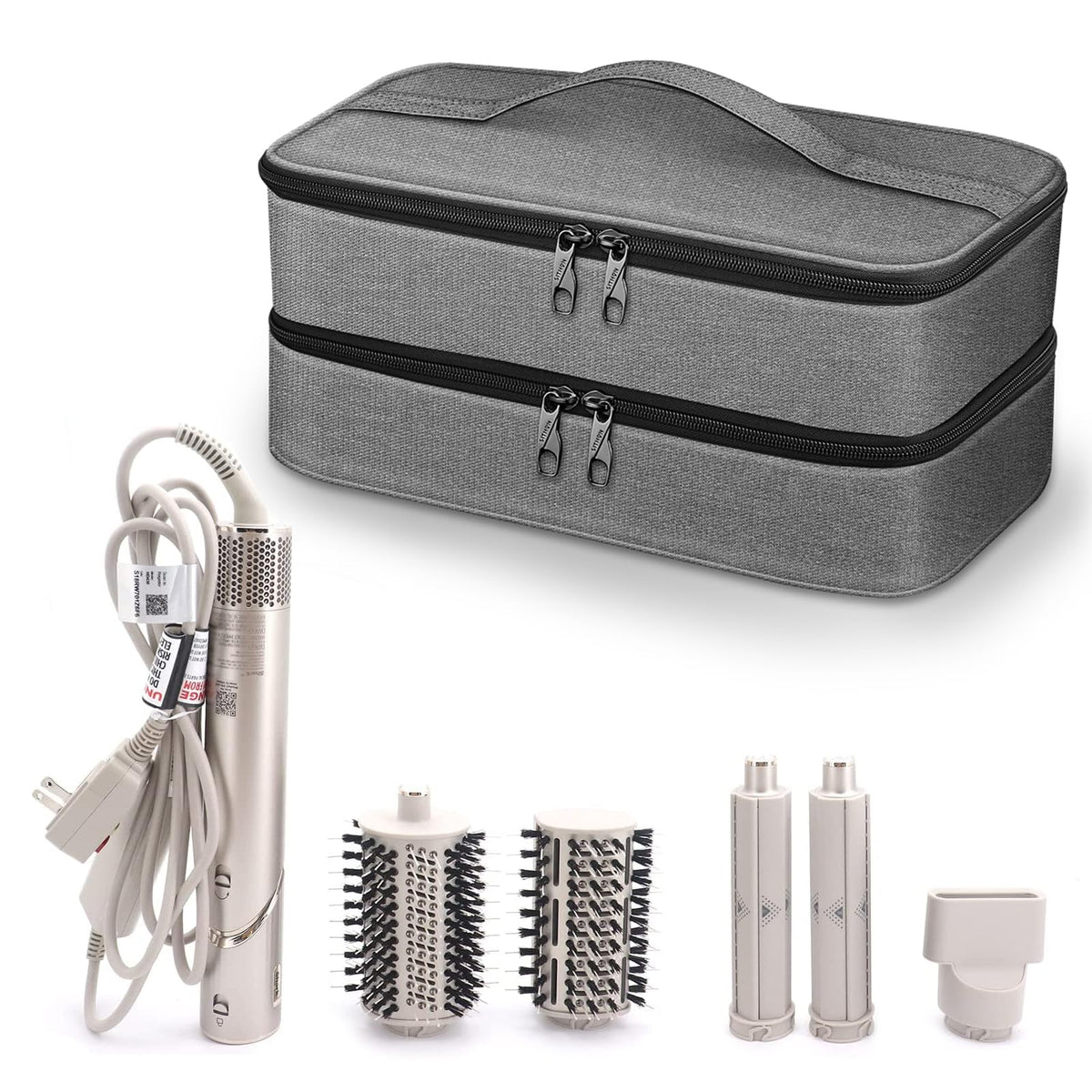 Sithon Grey Travel Case For Shark Flexstyle & Dyson Supersonic - Water Resistant Organizer Bag