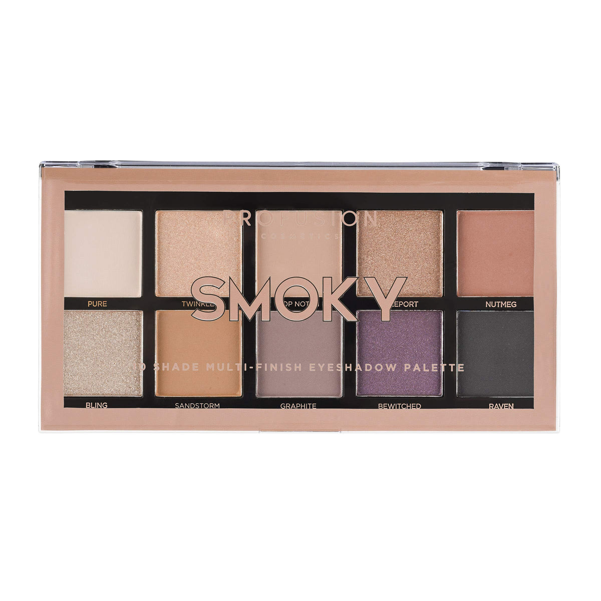 Profusion Cosmetics 10 Shade Eyeshadow Palette - High Pigmented, Vegan, Travel-Friendly Smoky Colors