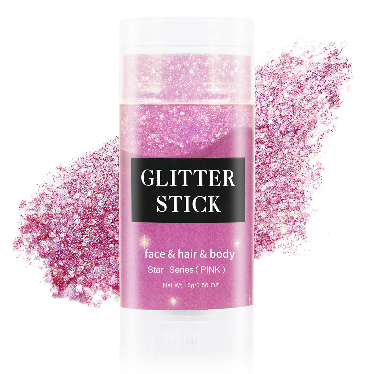 Meicoly Pink Body Glitter Stick - Waterproof Face & Body Glitter Gel For Makeup & Halloween