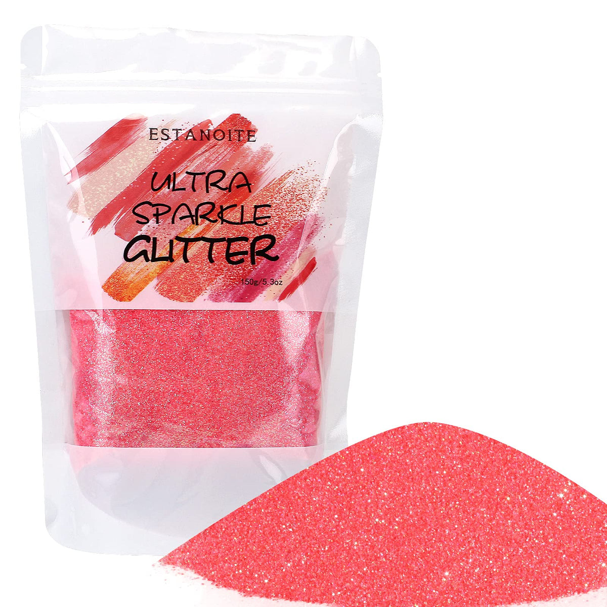 Estanoite Iridescent Glitter Powder 150g - Ultra Fine Peach Pink Dust for Arts & Crafts, Nails & Body