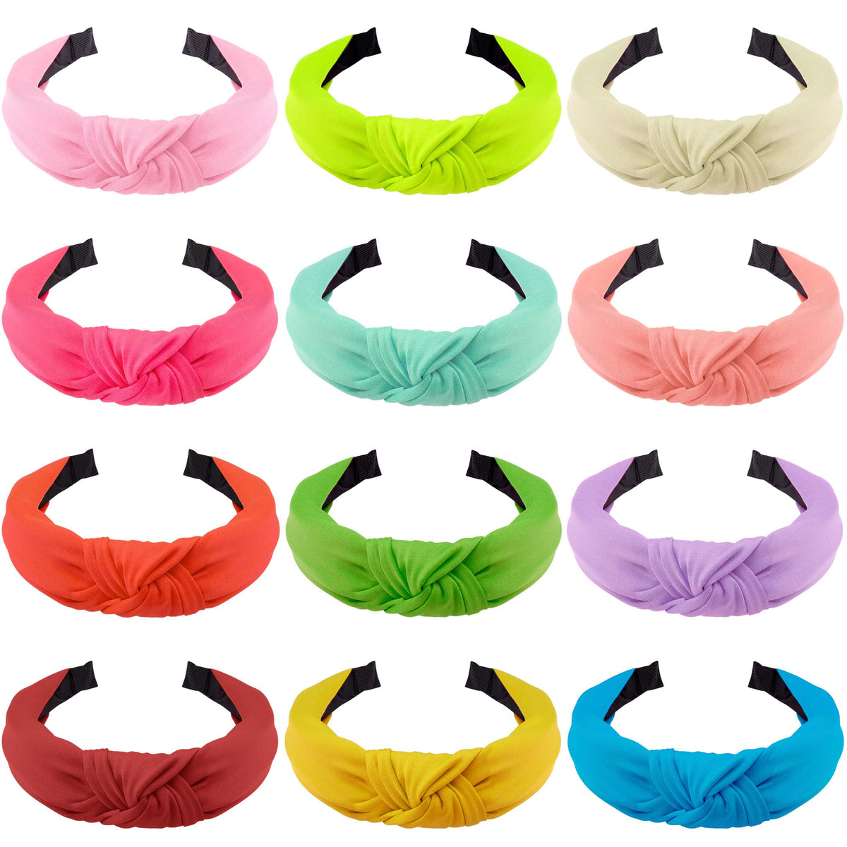 SIQUK 12 Pack Colorful Knotted Headbands for Women - Fashion Top Knot Hair Turbans