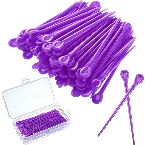 WILLBOND 180 Pieces Purple Plastic Hair Curler Roller Picks for Styling & Gifts