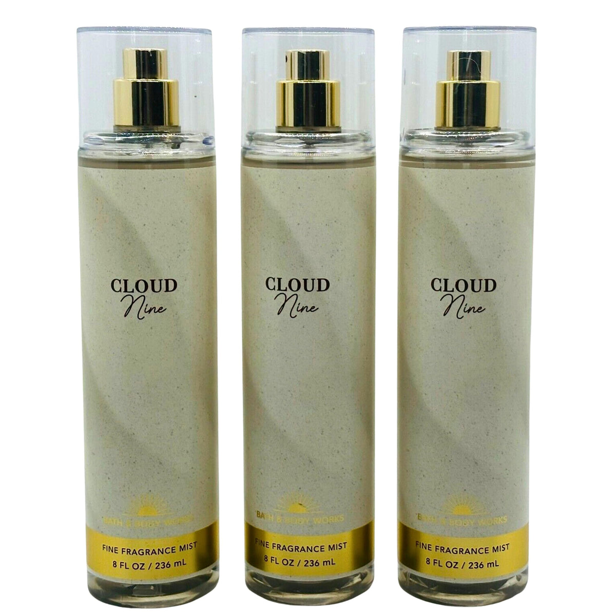 Bath & Body Works Fragrance Mist 3-Pack, 8Oz Each - Cloud Nine Scented Body Spray