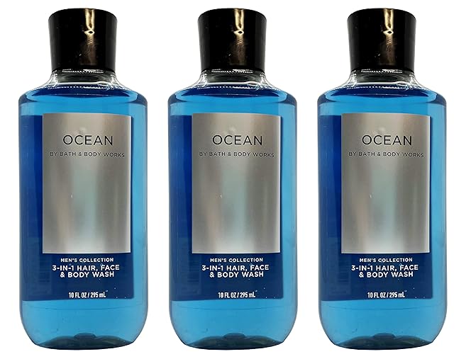 Bath And Body Works Ocean 2-In-1 Shampoo & Body Wash For Men, 10 Fl Oz, Pack Of 3