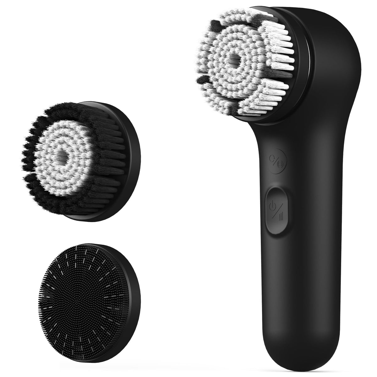 Någracoola 3.0 Waterproof Facial Cleansing Brush - Electric Exfoliator With 3 Brushes, Black