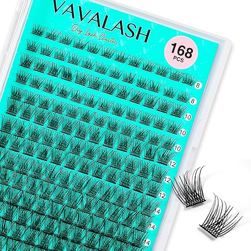 VAVALASH 168 PCS DIY Eyelash Extensions, Light & Soft Faux Mink, D Curl 8-16mm Lash Cl