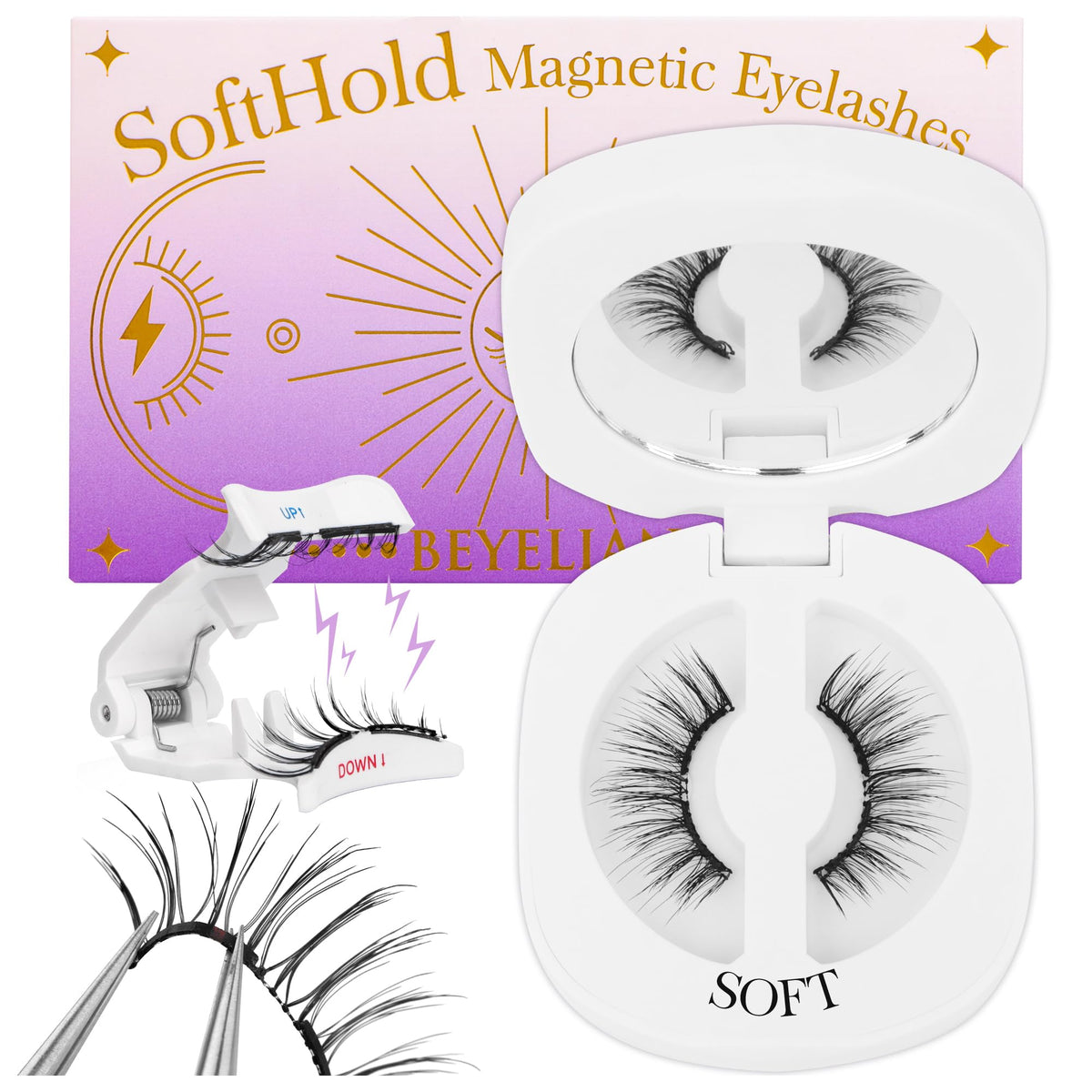 Beyelian Magnetic Eyelashes Kit - Soft Natural Look, Reusable, No Glue, Easy To Apply (Sme013)