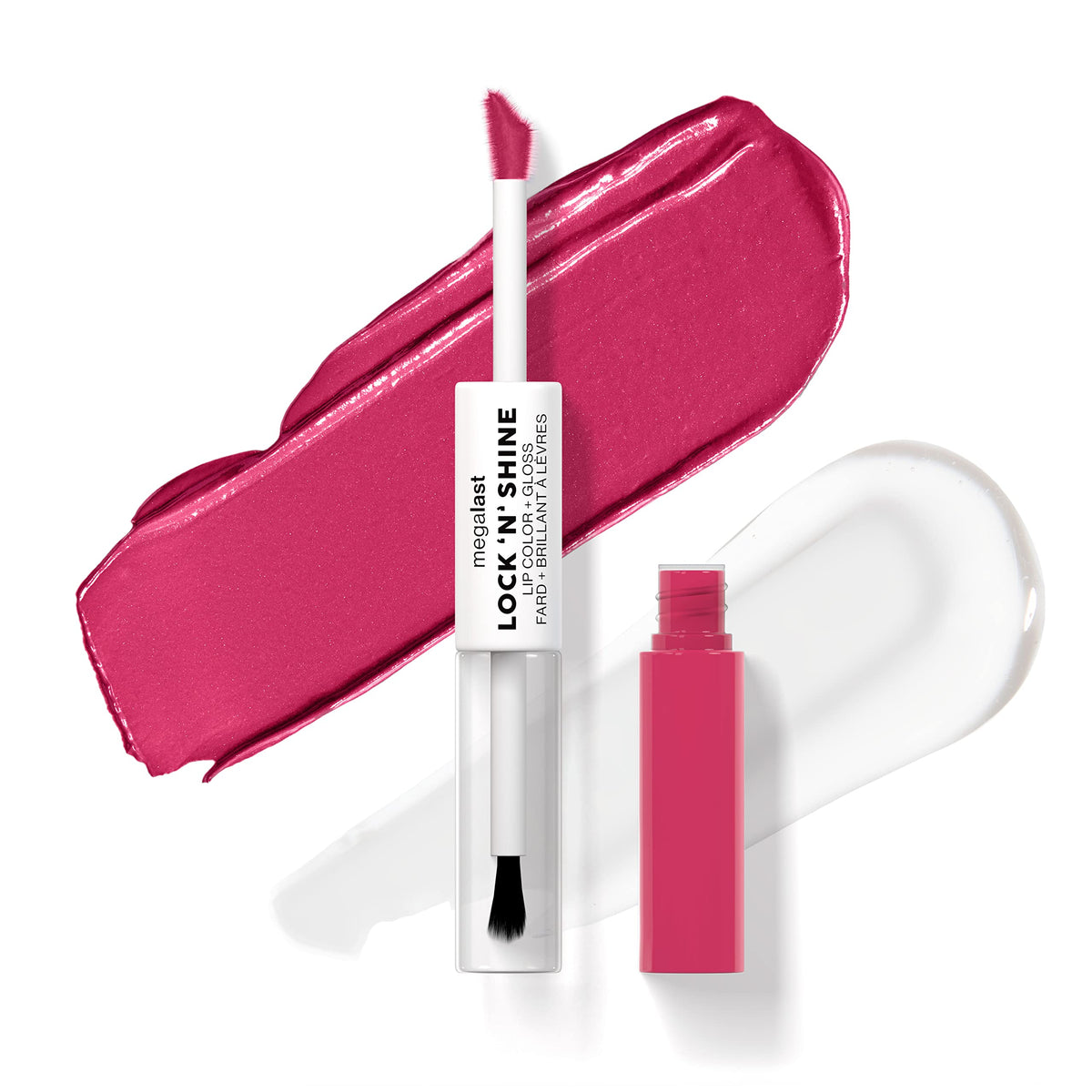 Wet N Wild Megalast Lock 'N' Shine Lip Color + Gloss, Irresistable, 0.26 Oz