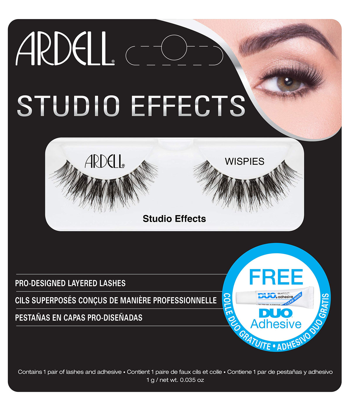 Ardell Studio Effects Wispies Lashes With Free Duo Glue - Fluffy & Natural Look