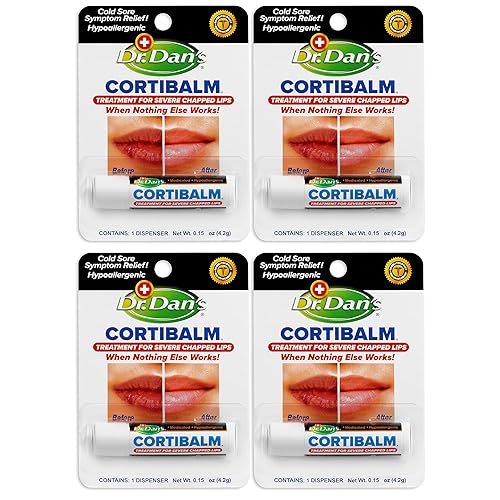 Dr. Dan'S Cortibalm 4 Pack - Healing Lip Balm For Dry, Cracked, Chapped Lips - Unisex