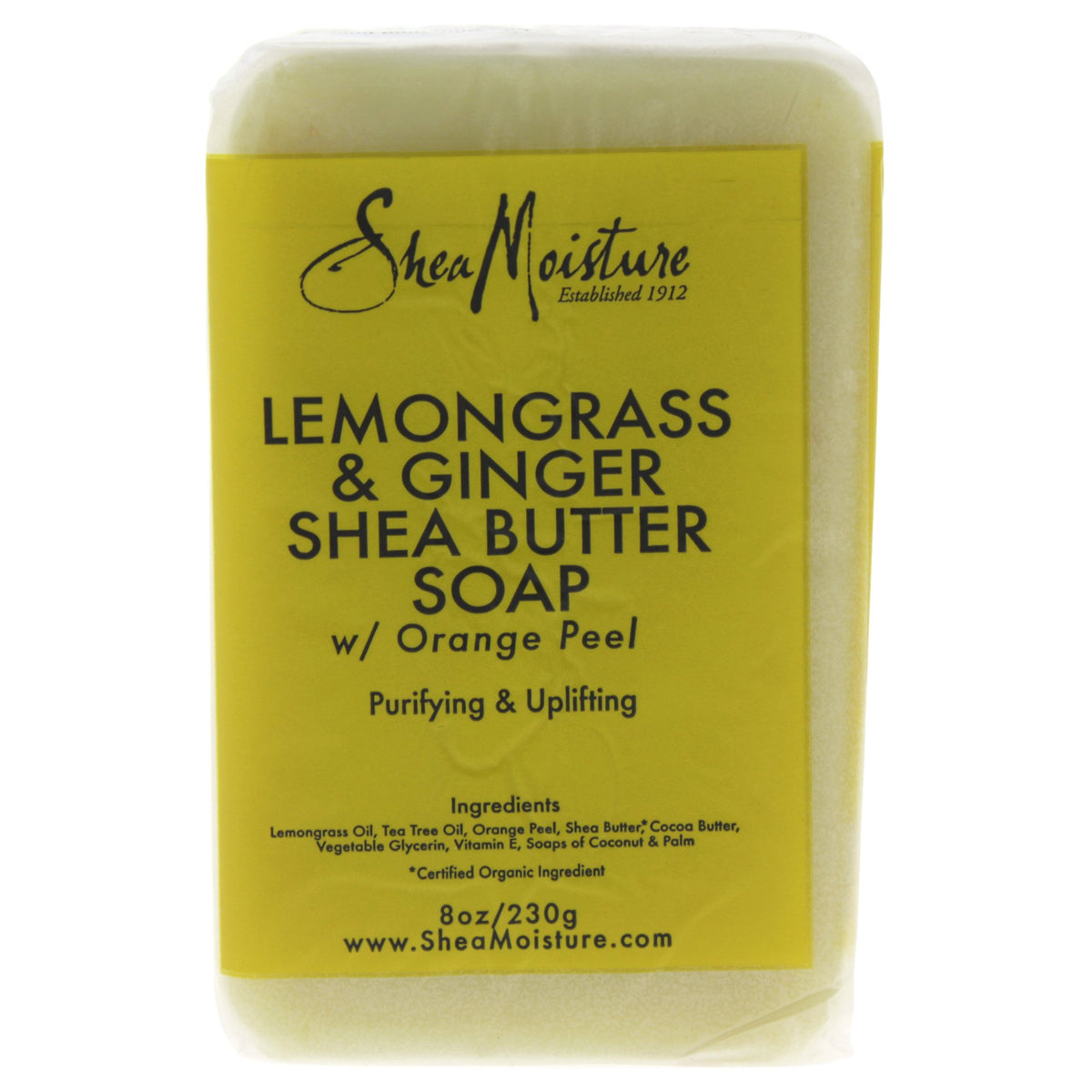 Sheamoisture Lemongrass & Ginger Shea Butter Soap, 8 Oz - Nourishing & Refreshing Cleanser