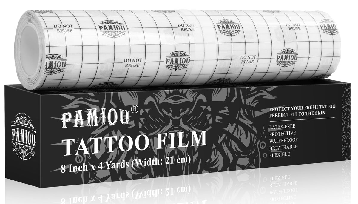 Pamiou Tattoo Aftercare Bandage 8&quot;X4Yds - Waterproof Transparent Skin Cover Patch