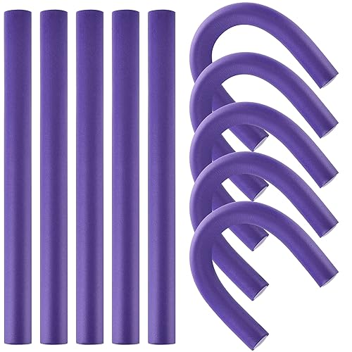 CEKEME Heatless Hair Curlers - Jumbo Flexible Foam Rods for Long/Medium Hair, 10 Pack, Purple