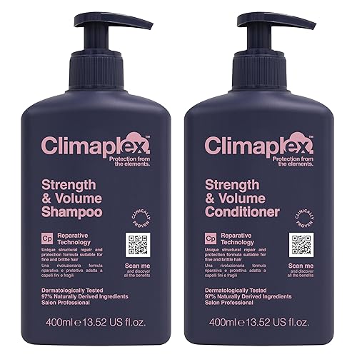 Climaplex Strength & Volume Shampoo & Conditioner Set - Moisturizes, Detangles, Adds Shine - 2 Pcs