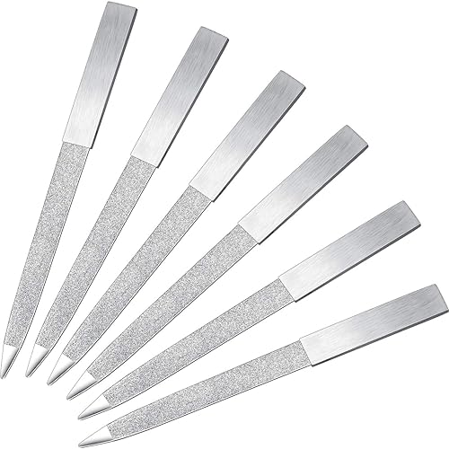 Mudder 6-Piece Stainless Steel Double-Sided Nail File Set For Manicure & Pedicure, Silver, 5 Inch