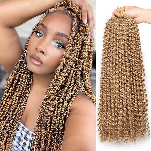 Zrq 24&quot; Passion Twist Hair 7 Packs Water Wave Crochet Hair For Butterfly Locs, 27#