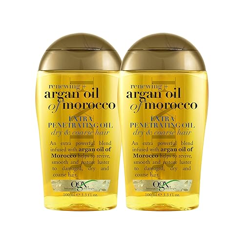 Ogx Argan Oil Hair Treatment Set - 2X Deep Moisturizing Serum For Dry, Damaged Hair, 3.3