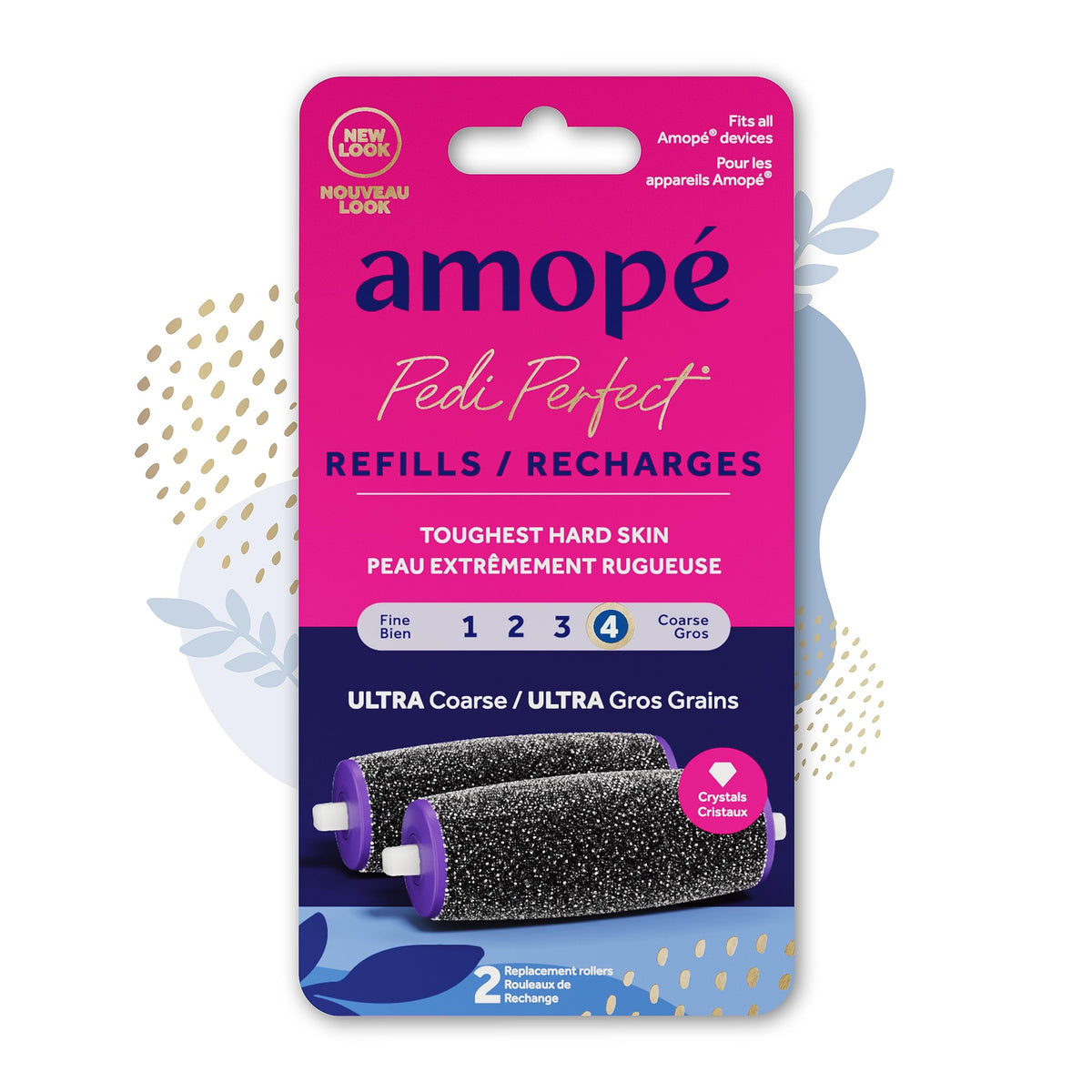 Amope Pedi Perfect Electronic Foot File Refills - Ultra Coarse, 2 Count, Diamond Crystals