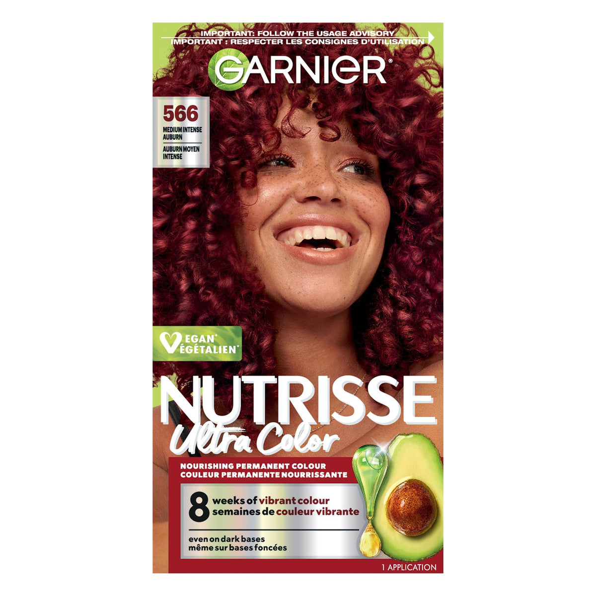 Garnier Nutrisse Ultra Color R2 Medium Intense Auburn Permanent Hair Dye, 1 Count