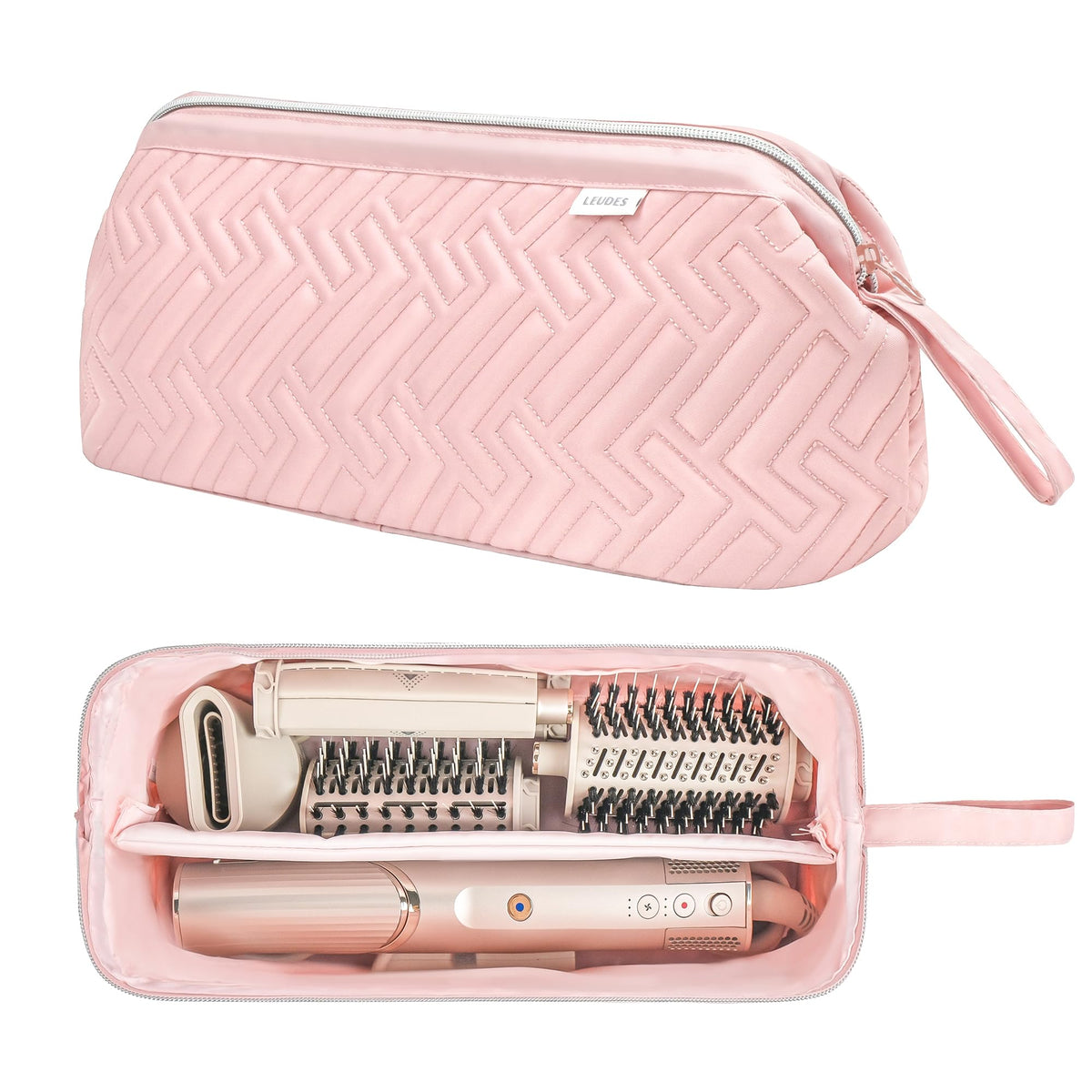 Leudes Pink Hair Tools Travel Bag - Waterproof Carrying Case For Shark Flexstyle & Curling Iron