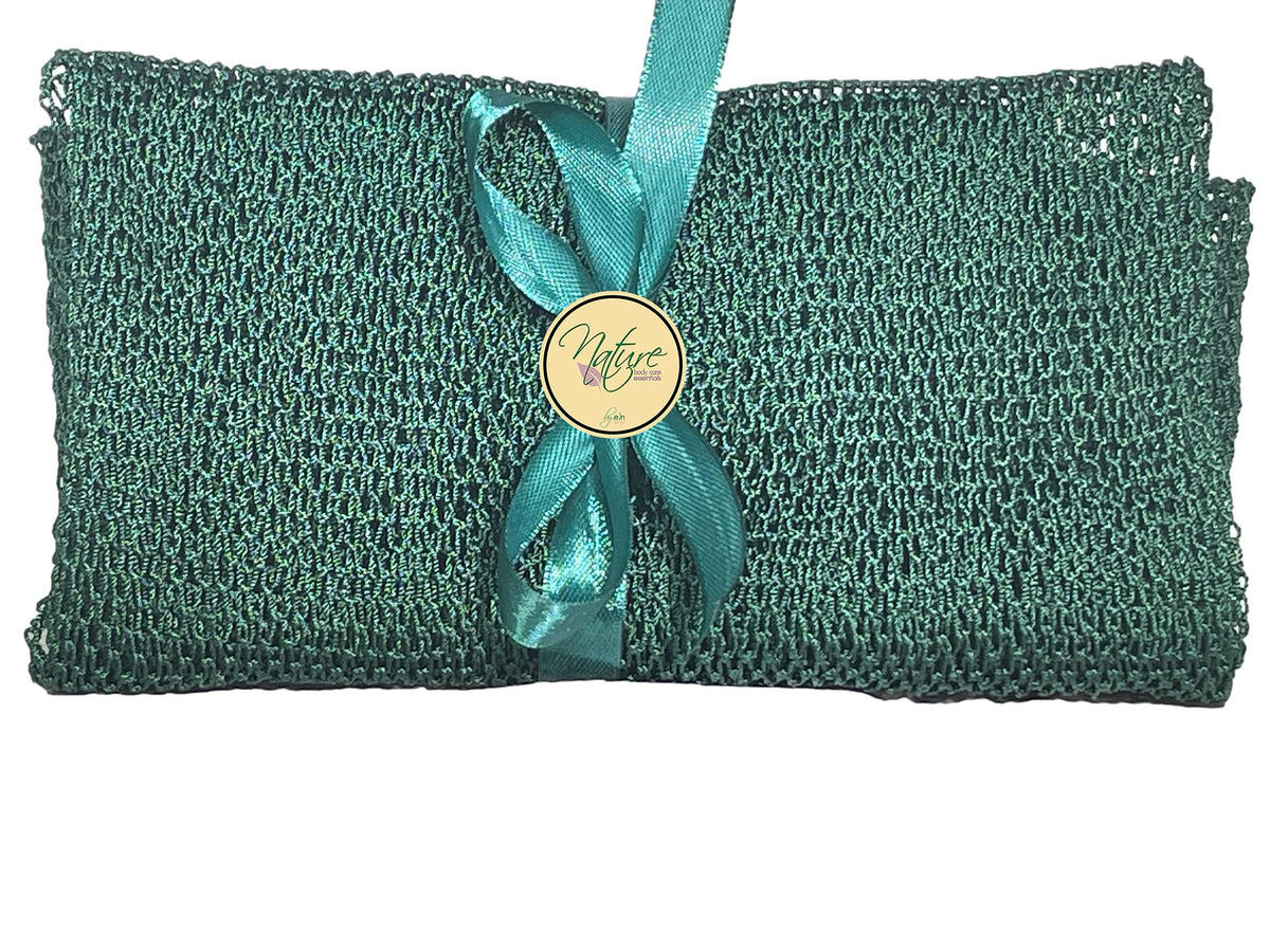 Nature By Ejn Net Bath Sponge - Customized N1 Weave, Exfoliating, 49&quot; Army Green