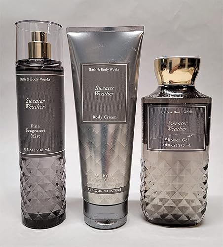 Bath & Body Works Sweater Weather 3-Piece Set - Mist, Body Cream & Shower Gel