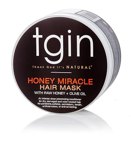 Tgin Honey Miracle Hair Mask - Deep Conditioner For Natural, Dry, Curly 3C & 4C Hair - 12 Oz