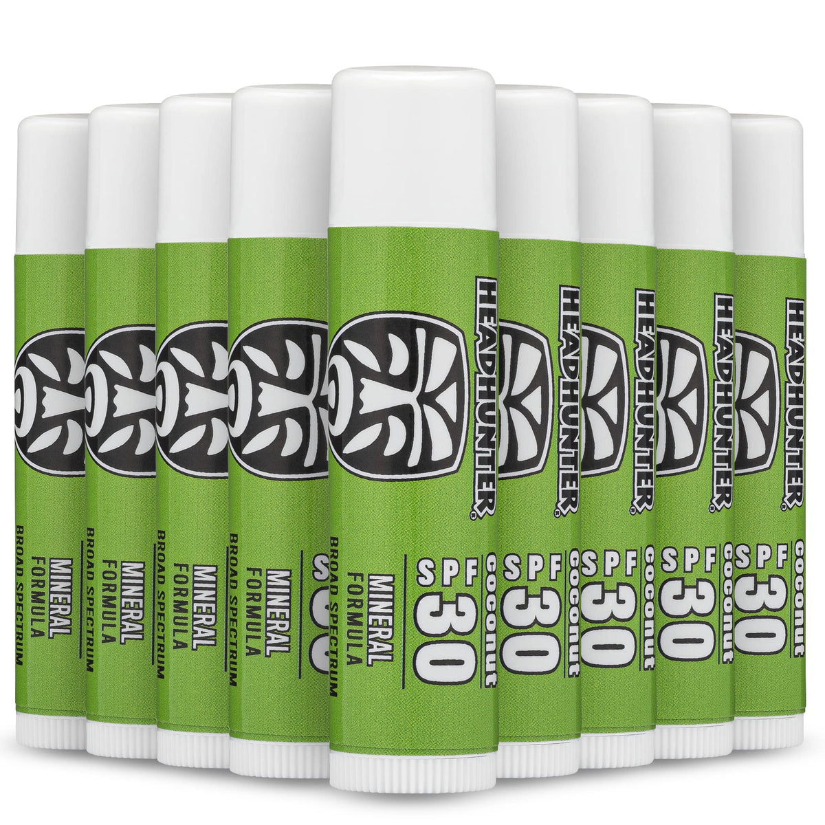 Headhunter Spf 30 Coconut Sport Chapstick - Waterproof, Reef Safe Lip Balm, 9 Pack