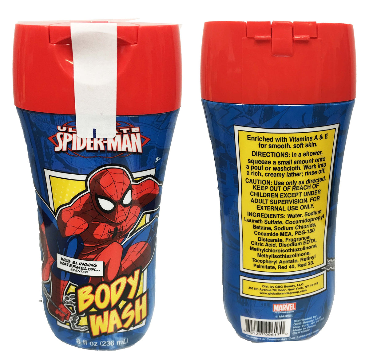 Upd Spider-Man Fruit Scented Body Wash, Red Watermelon, 8 Oz, Multicolor