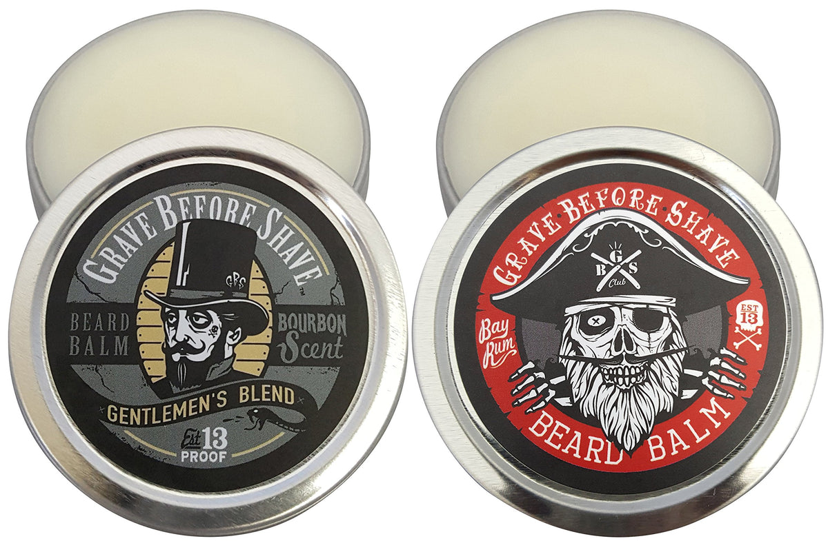 Grave Before Shave Gbs Beard Balm Dual Pack - Bourbon & Bay Rum, 2 Ounce (Pack Of 2)