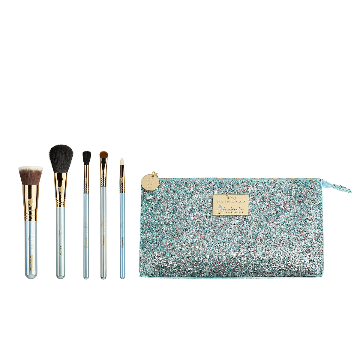 Sigma Beauty Cinderella Fairytale Brush Set - 5 Hypoallergenic Vegan Makeup Brushes for Face & Eyes