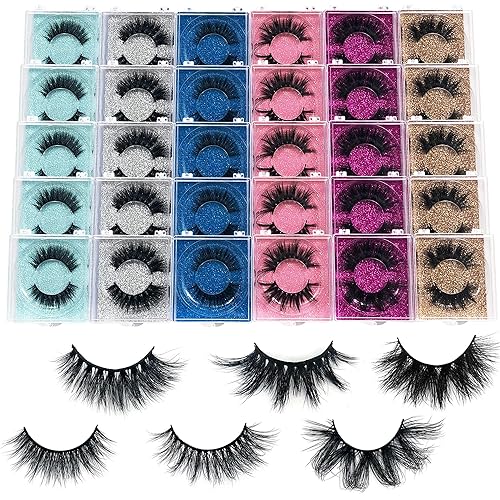 MIKIWI 30 Pack 3D Mink Lashes - Fluffy, Wispy, 10-20mm, High Grade,