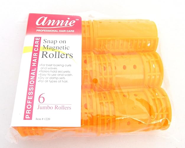 Annie 1.5&quot; Snap On Magnetic Rollers - Orange, 6 Pack, Metal Hair Rollers For Styling