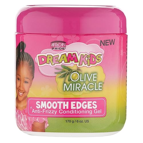 African Pride Dream Kids Olive Miracle Gel, 3 Pack - Anti-Frizz, Moisturizing, 6 Oz