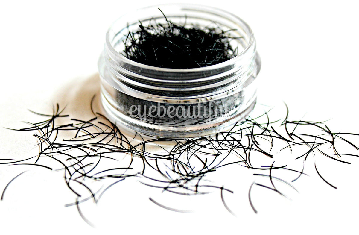 Eye Beautiful C Curl Silk Lashes 0.20mm x 12mm - Loose Individual Lashes, Black, 0.50