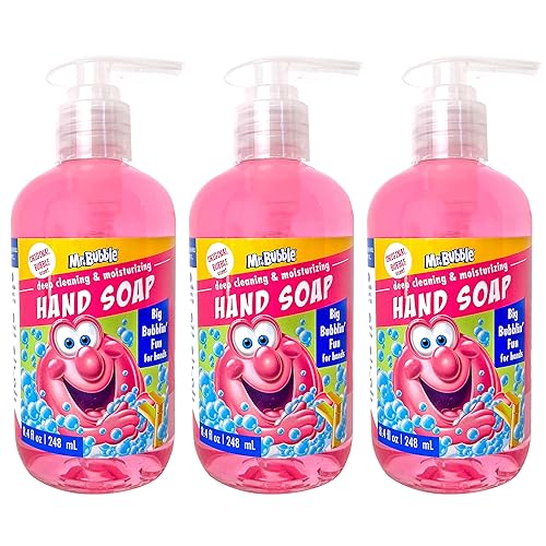 Mr. Bubble Kids Moisturizing Hand Soap, Aloe Vera, Original Bubble Scent, 3 Pack, 8.4 Fl Oz