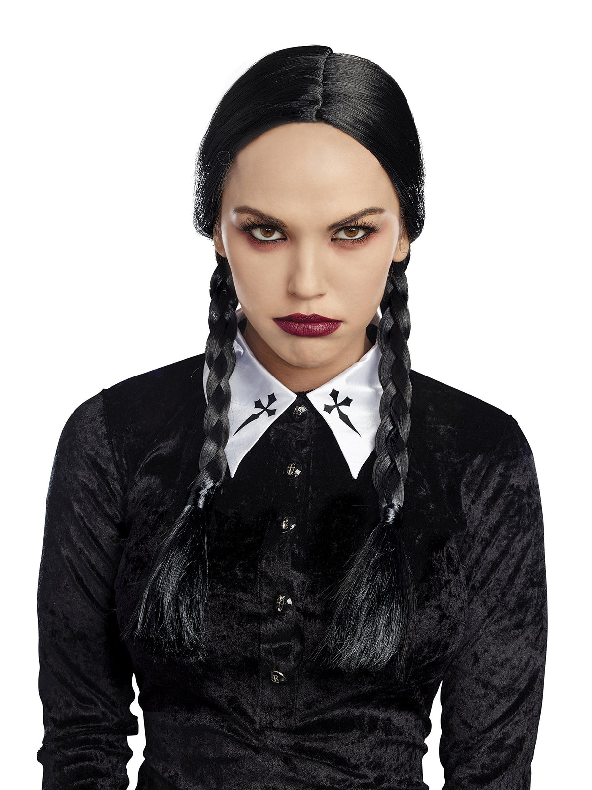 Dreamgirl Black Double Braided Wig Costume - Adult Halloween Accessory, O/S Synthetic