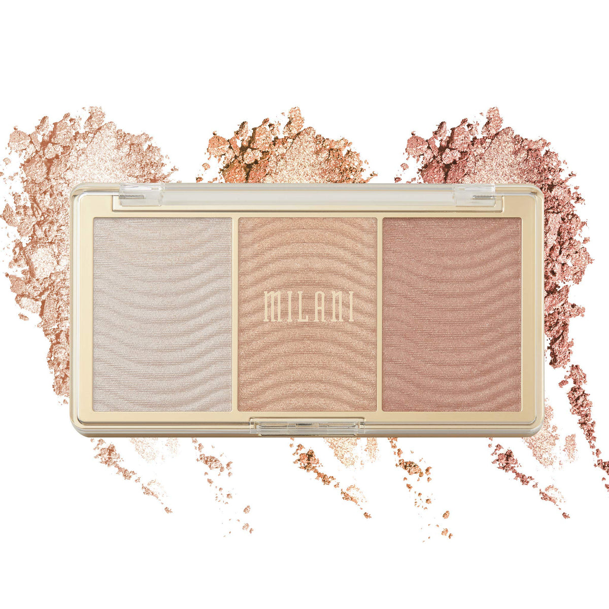 Milani Stellar Lights Highlighter Palette - Rose Glow, 3 Vegan Face Powders For Glowing Skin