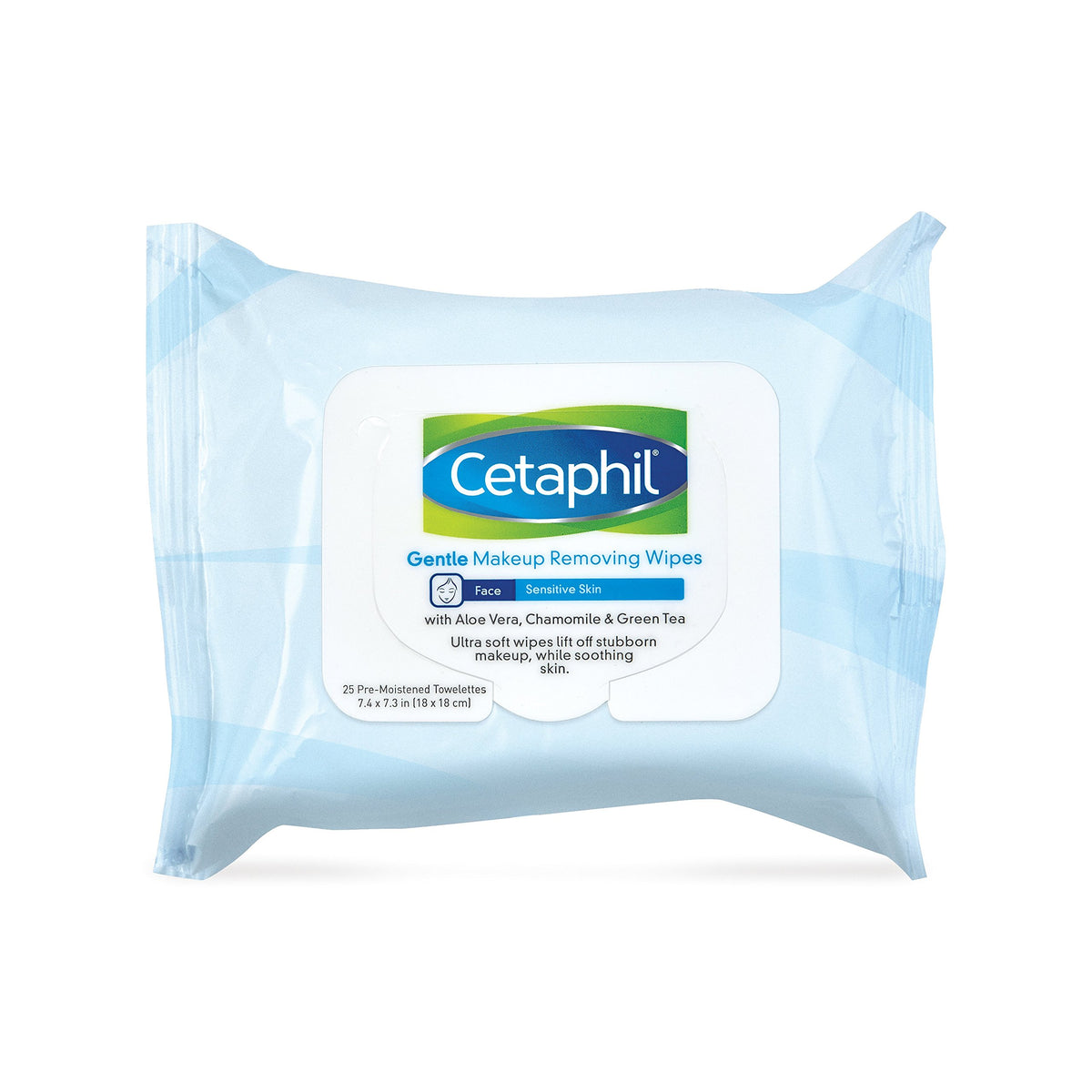 Cetaphil Gentle Makeup Removing Wipes, 25 Count - Soft Cloth Cleansing Towelettes For Sensitive Skin