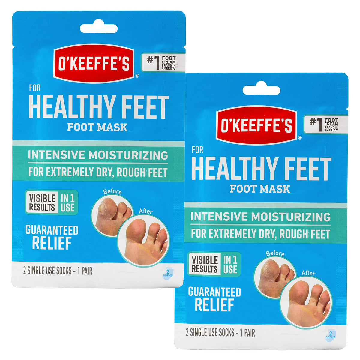 O'Keeffe'S Intensive Moisturizing Foot Mask - Hydrating Socks For Extremely Dry Feet (2 Pack)